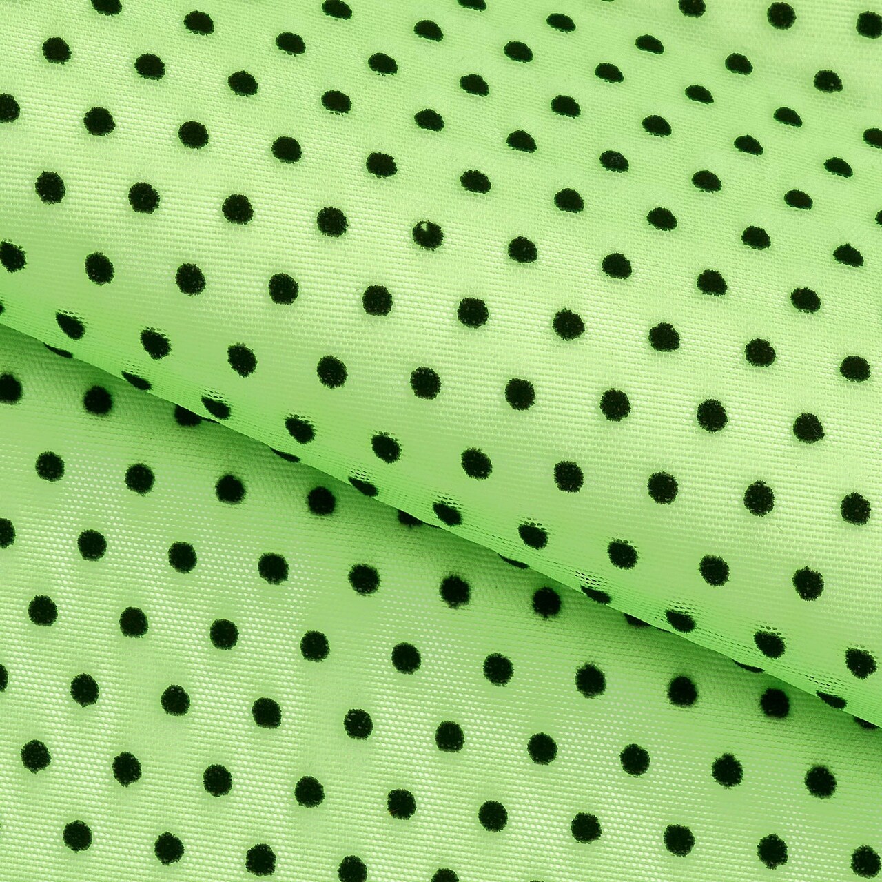 1 Yard Polka Dot Flocked Stretch Mesh Fabric 36" x 60" Length by Width